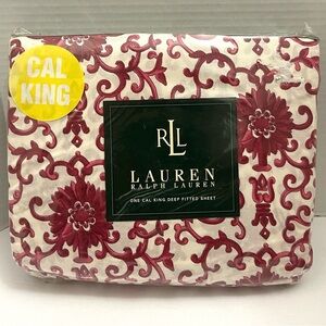 Ralph Lauren Porcelain Rosette CAL King Fitted Sheet